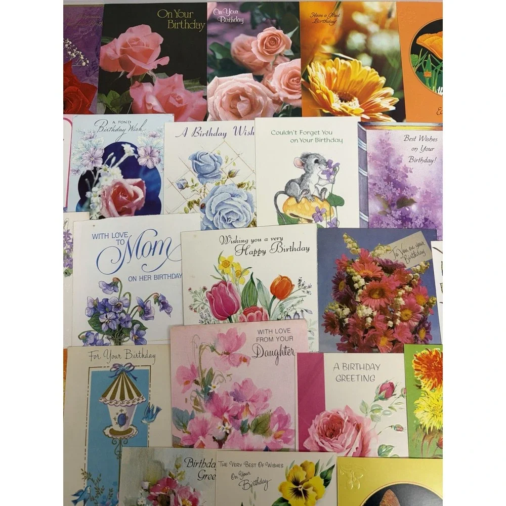 Vintage Birthday Cards Some Fronts ONLY Scrapbooking Crafts Decoupage Lot of 50+